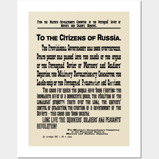To the Citizens of Russia 1917 Wall Art by myshkin
